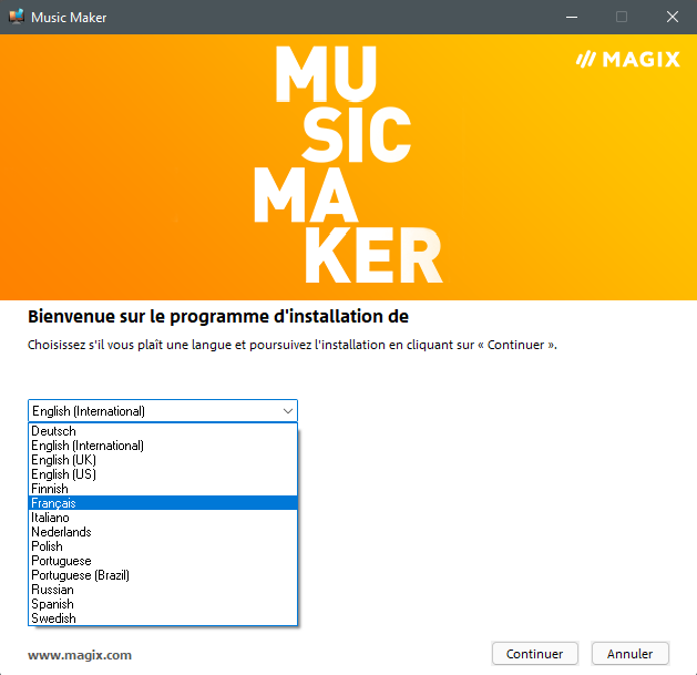 Installation de Music Maker