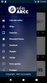 Menu de navigation de l'application Android « radios ARCC »