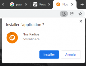Application Web progressive NosRadios.ca