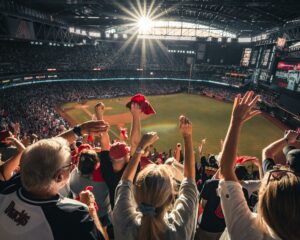 Des gens qui assistent à un match de baseball