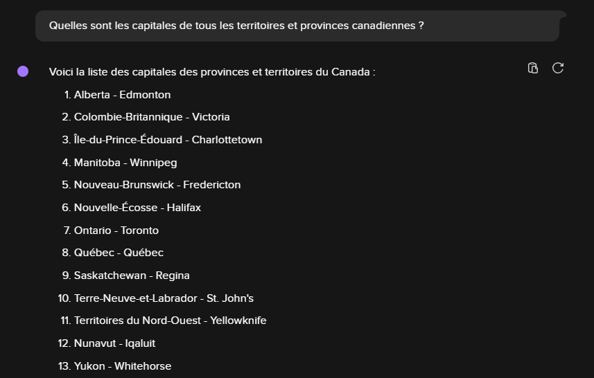 Liste des capitales des provinces et territoires du Canada