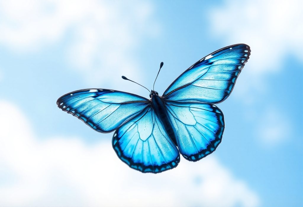 Un papillon bleu